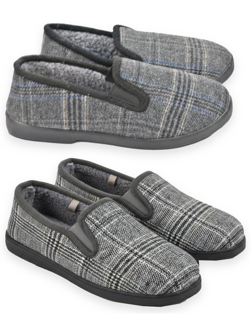 Ozabi pantoufles charentaises homme pack de 2 paires semelle antidérapante Gris Gris clair - Kiabi