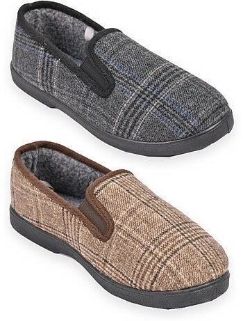 Ozabi pantoufles charentaises homme pack de 2 paires semelle antidérapante