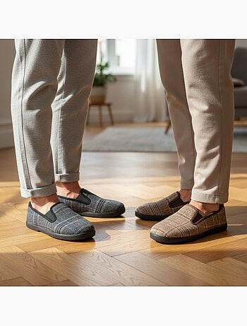 Ozabi pantoufles charentaises homme pack de 2 paires semelle antidérapante