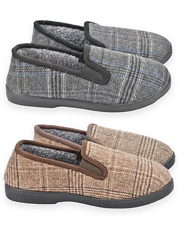 Ozabi pantoufles charentaises homme pack de 2 paires semelle antidérapante