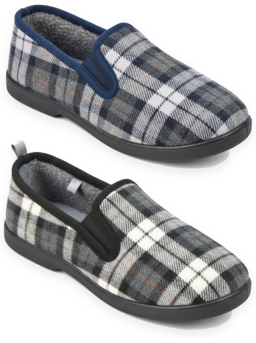 Ozabi pantoufles charentaises homme pack de 2 paires semelle antidérapante - Kiabi Ozabi pantoufles charentaises homme pack de 2 paires semelle antidérapante - Kiabi