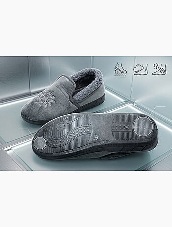 OZABI Pantoufles Femme Velours Charentaises Chaudes Antidérapantes