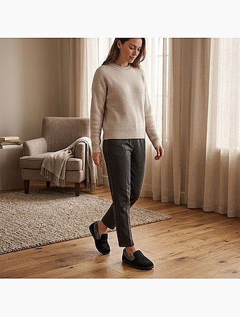 OZABI Pantoufles Femme Velours Charentaises Chaudes Antidérapantes