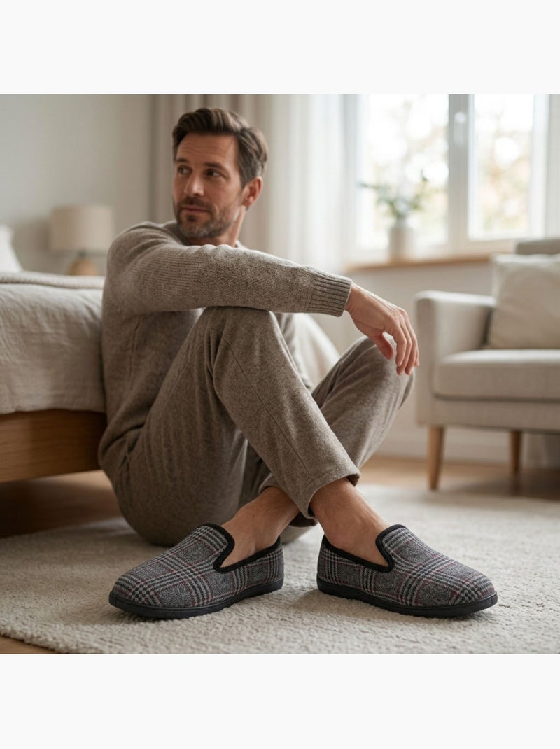 Ozabi pantoufles homme charentaises chaudes antidérapantes Gris - Kiabi