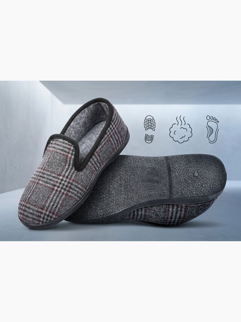 Ozabi pantoufles homme charentaises chaudes antidérapantes Gris - Kiabi
