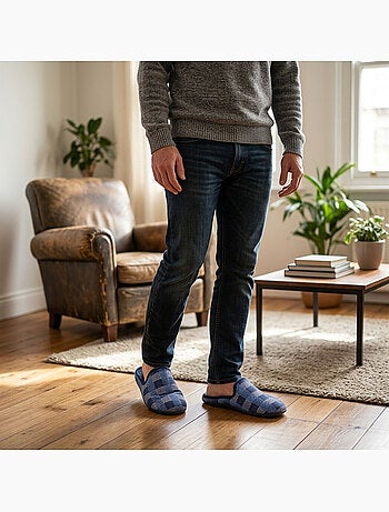 OZABI Pantoufles Homme Mule Chaudes Antiderapantes Confort