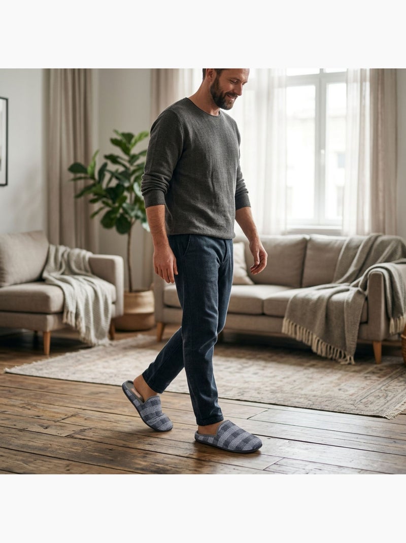 OZABI Pantoufles Homme Mule Chaudes Antiderapantes Confort Gris - Kiabi