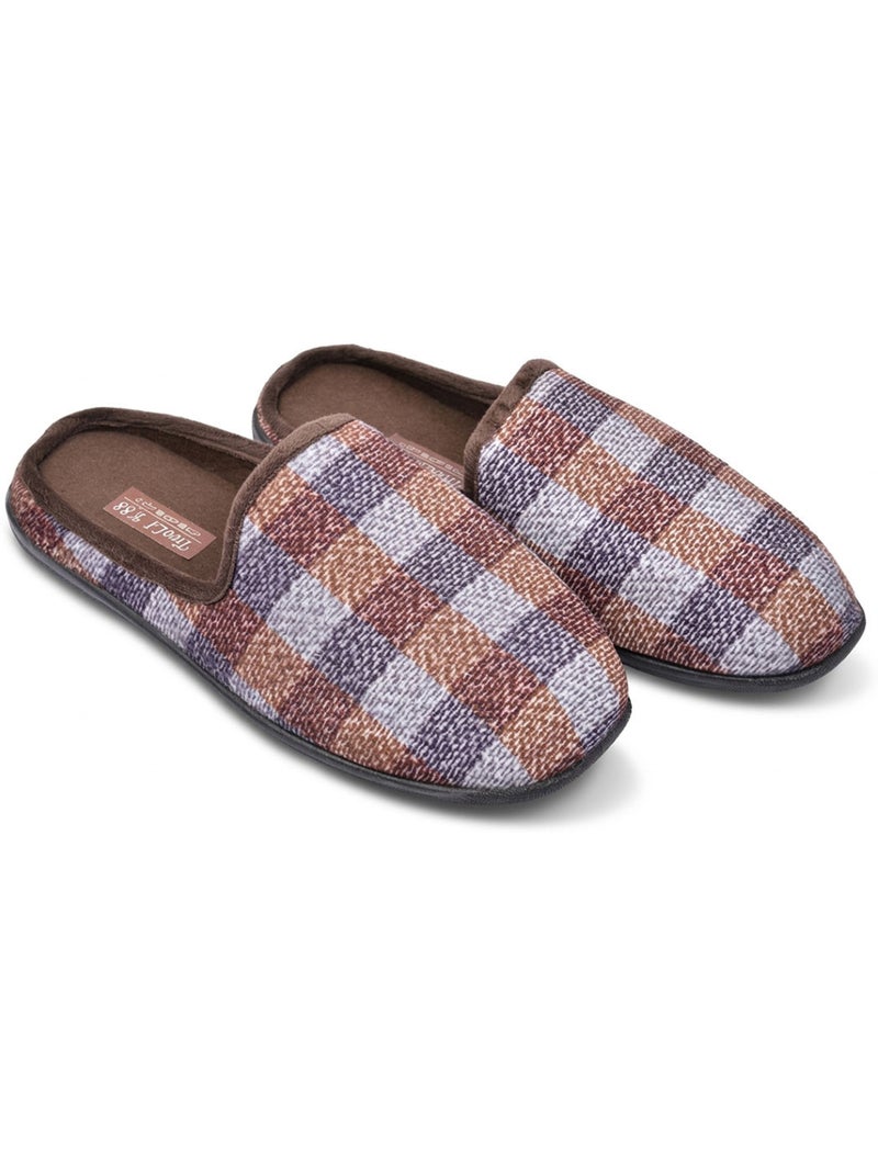 OZABI Pantoufles Homme Mule Chaudes Antiderapantes Confort Marron - Kiabi