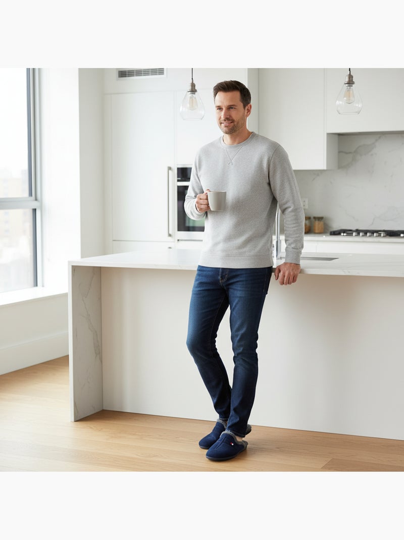 Ozabi pantoufles mules homme fabriquées en espagne, motifs fantaisie Bleu marine - Kiabi