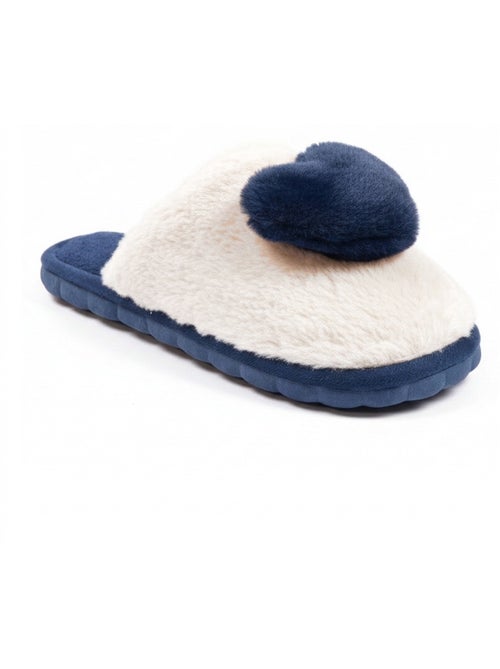 Ozabi pantoufles ouvertes femme, fourrure synthétique, cœur effet 3d - Kiabi Ozabi pantoufles ouvertes femme, fourrure synthétique, cœur effet 3d - Kiabi