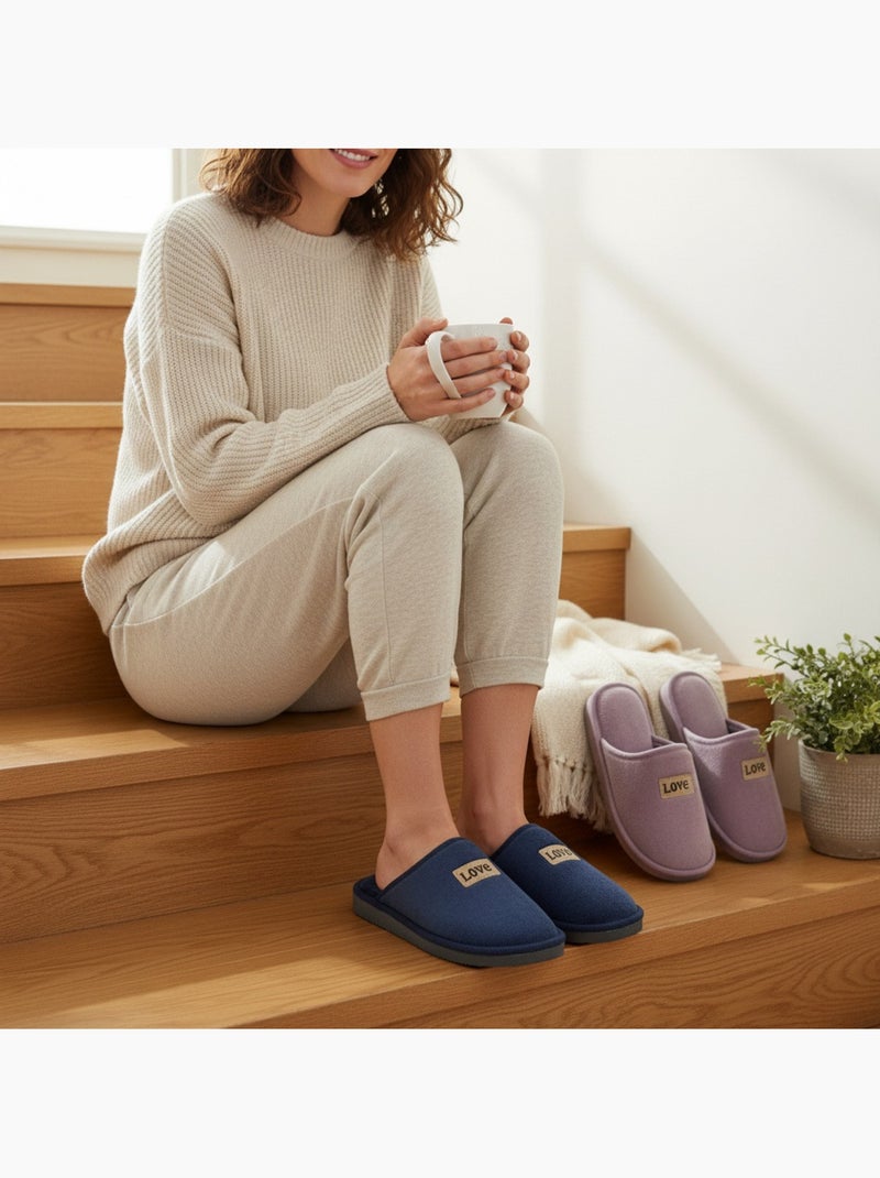 Ozabi pantoufles ouvertes femme, pack de 2 paires, plaquette love Mauve - Kiabi