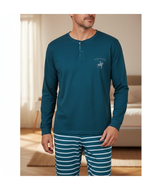 Ozabi pyjama homme doublé polaire écusson brodé - Kiabi Ozabi pyjama homme doublé polaire écusson brodé - Kiabi