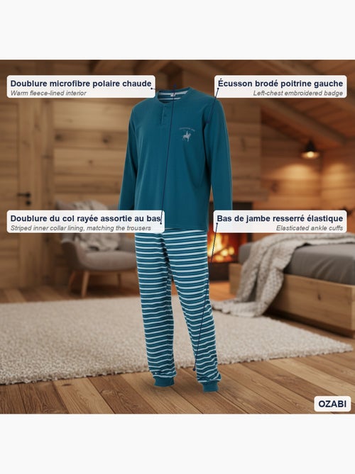 Ozabi pyjama homme doublé polaire écusson brodé - Kiabi Ozabi pyjama homme doublé polaire écusson brodé - Kiabi