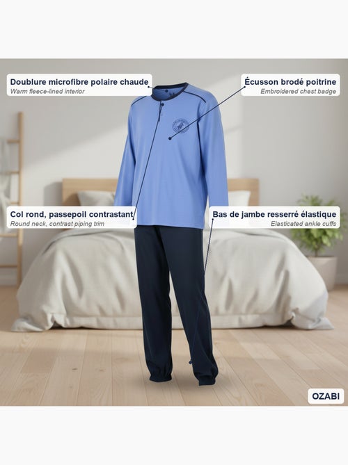 Ozabi pyjama homme doublé polaire écusson brodé - Kiabi Ozabi pyjama homme doublé polaire écusson brodé - Kiabi