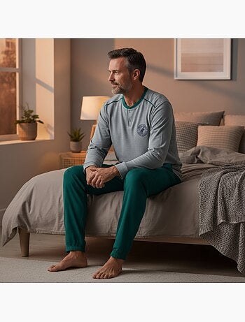 Ozabi pyjama homme doublé polaire écusson brodé