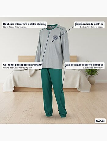 Ozabi pyjama homme doublé polaire écusson brodé
