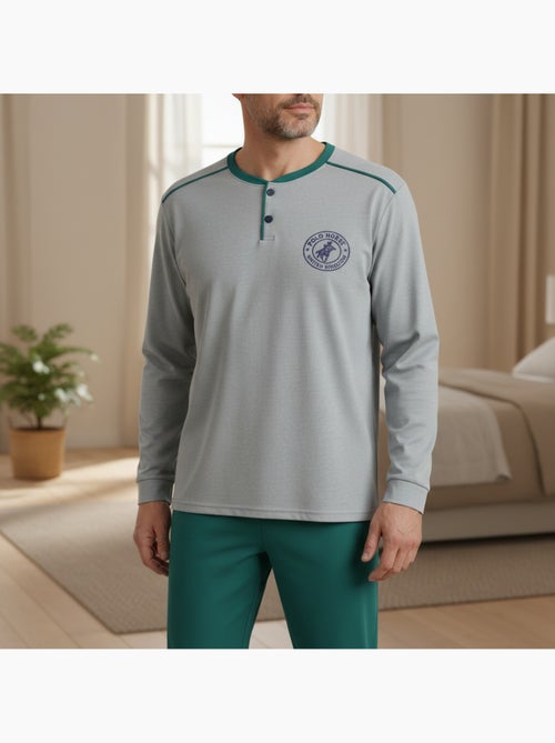 Ozabi pyjama homme doublé polaire écusson brodé - Kiabi Ozabi pyjama homme doublé polaire écusson brodé - Kiabi