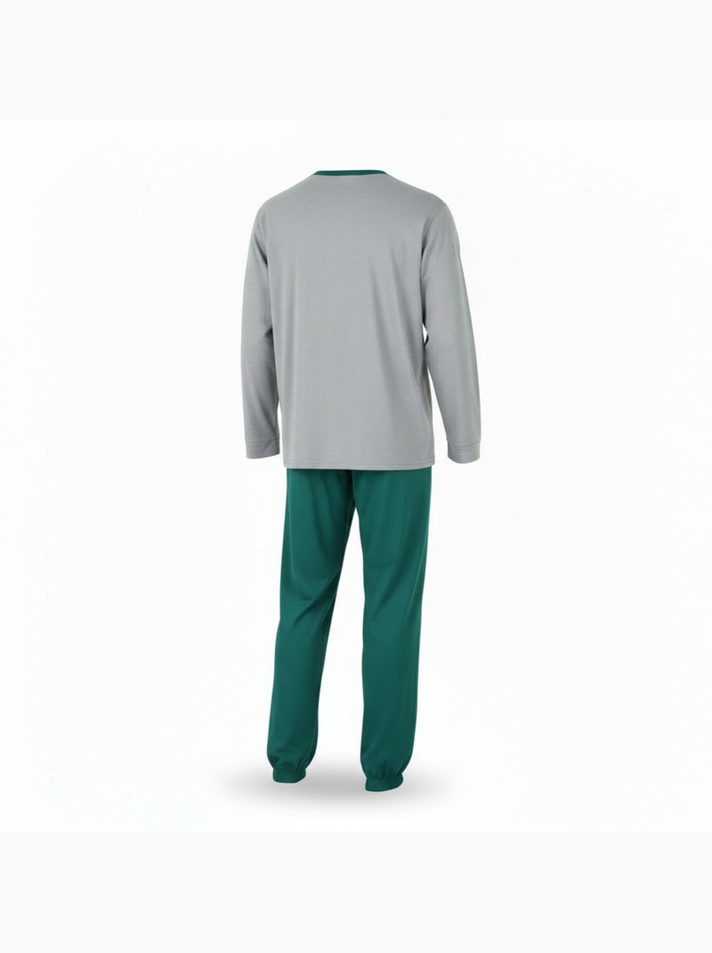Ozabi pyjama homme doublé polaire écusson brodé Gris - Kiabi