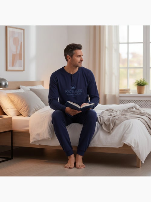 Ozabi pyjama homme doublé polaire print brodé - Kiabi Ozabi pyjama homme doublé polaire print brodé - Kiabi
