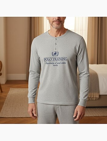 Ozabi pyjama homme doublé polaire print brodé