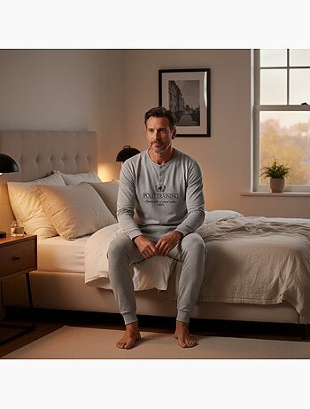 Ozabi pyjama homme doublé polaire print brodé