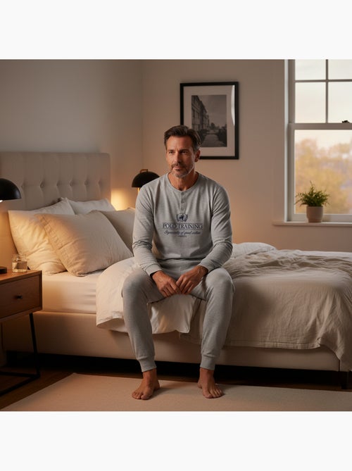 Ozabi pyjama homme doublé polaire print brodé - Kiabi Ozabi pyjama homme doublé polaire print brodé - Kiabi