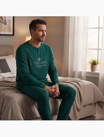 Ozabi pyjama homme doublé polaire print brodé