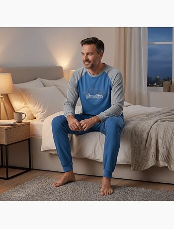 Ozabi pyjama homme doublé polaire raglan brodé