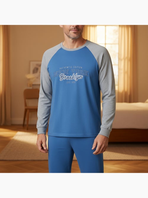 Ozabi pyjama homme doublé polaire raglan brodé - Kiabi