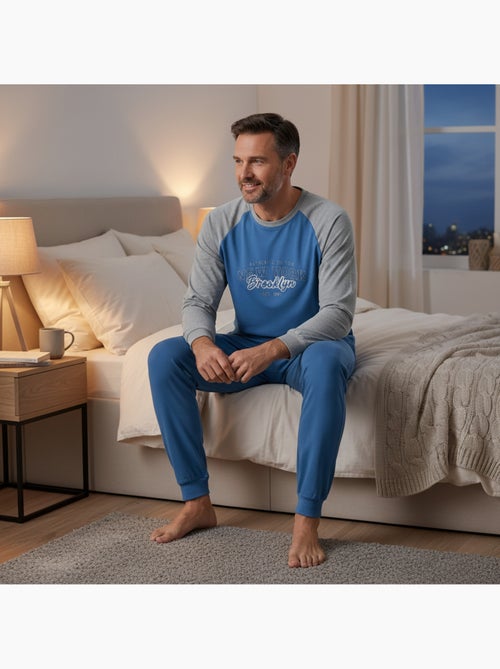 Ozabi pyjama homme doublé polaire raglan brodé - Kiabi