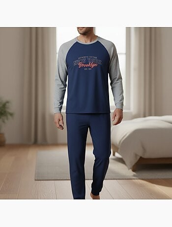 Ozabi pyjama homme doublé polaire raglan brodé