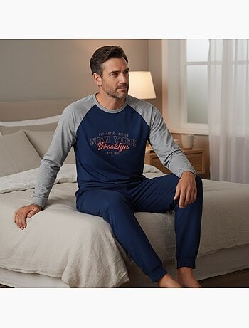 Ozabi pyjama homme doublé polaire raglan brodé