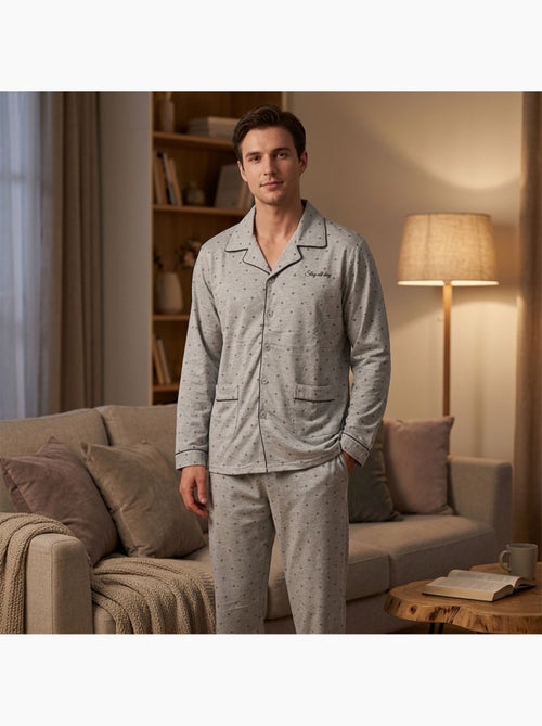 OZABI Pyjama Homme Long Boutonne Col Chemise Ultra Doux - Kiabi OZABI Pyjama Homme Long Boutonne Col Chemise Ultra Doux - Kiabi