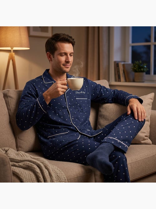 OZABI Pyjama Homme Long Boutonne Col Chemise Ultra Doux - Kiabi OZABI Pyjama Homme Long Boutonne Col Chemise Ultra Doux - Kiabi