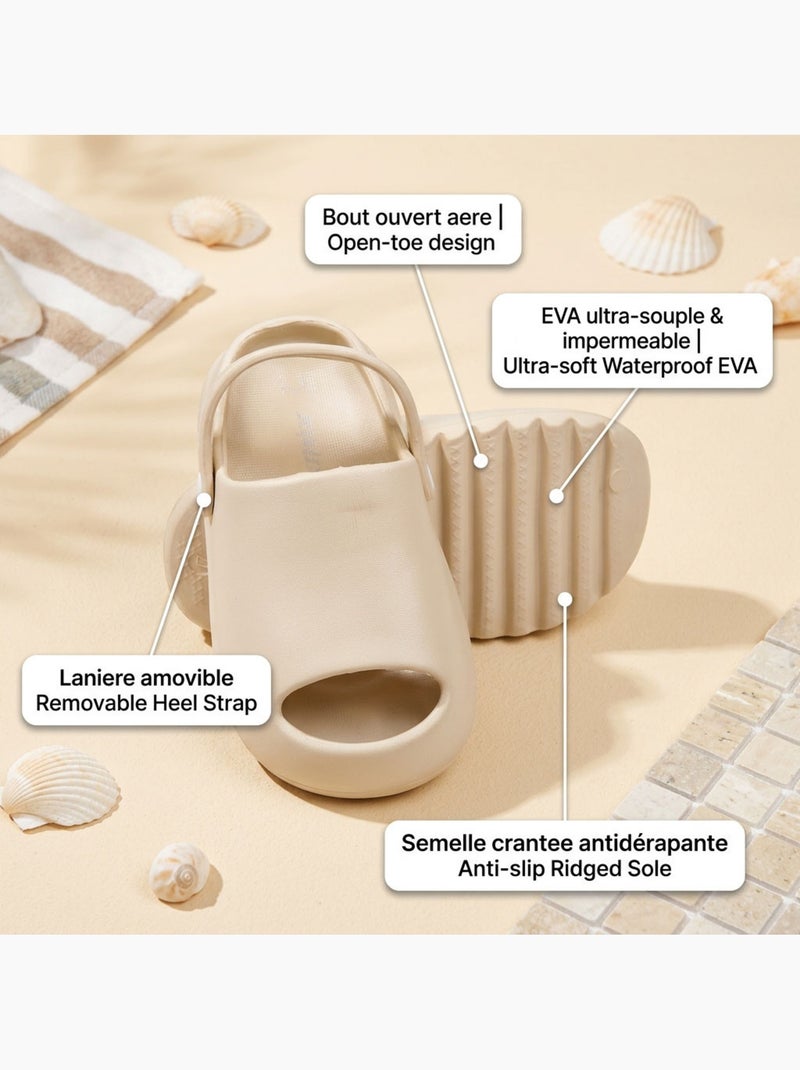 Ozabi sabot claquette enfant eva - bout ouvert - lanière amovible Blanc cassé - Kiabi