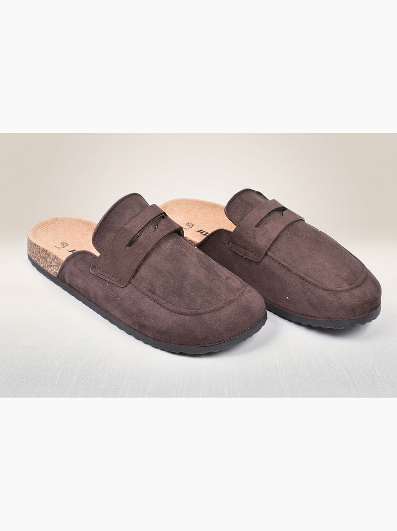 Ozabi sabots homme mule fermée confort nubuck Marron - Kiabi