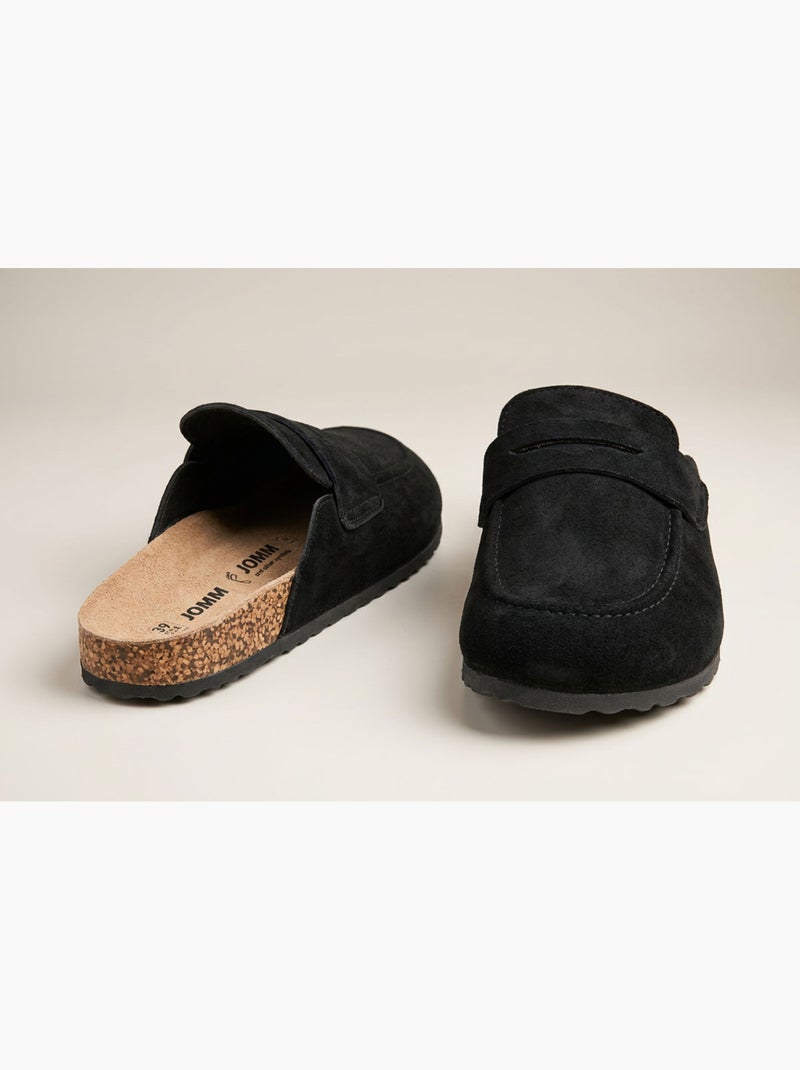 Ozabi sabots homme mule fermée confort nubuck Noir - Kiabi