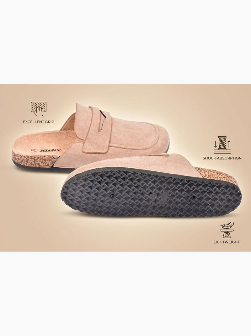 Ozabi sabots homme mule fermée confort nubuck Taupe - Kiabi