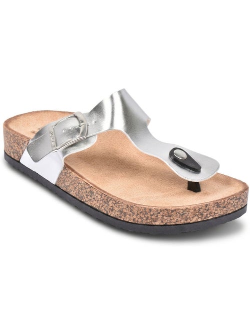 OZABI Sandalen Slipper Gesp Nubuck Metaal Camel Zilver Brons - Kiabi OZABI Sandalen Slipper Gesp Nubuck Metaal Camel Zilver Brons - Kiabi
