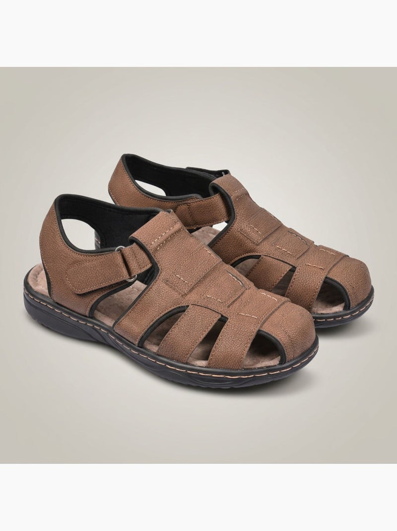 OZABI Sandales fermees homme confort ete aerées Marron chocolat - Kiabi