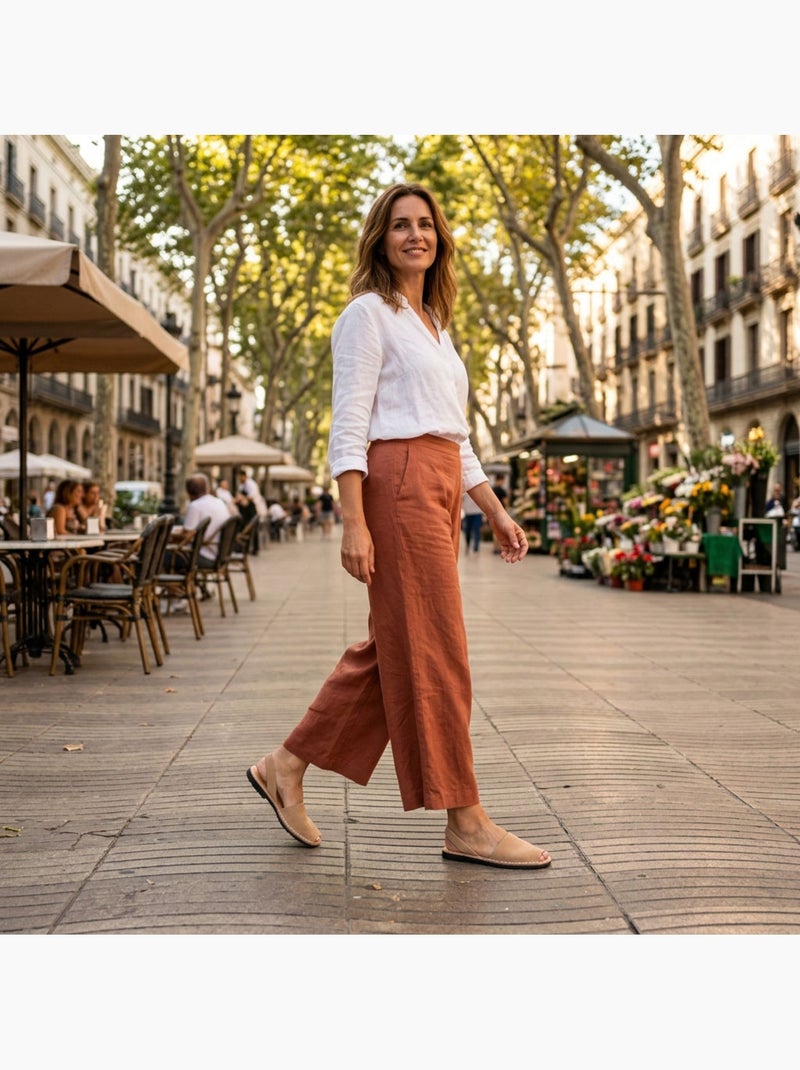 Ozabi sandales menorquines cuir véritable espagne Taupe - Kiabi
