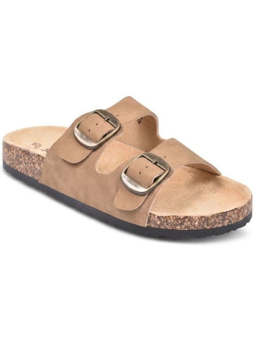 OZABI Sandales Mule 2 Boucles Nubuck Noir Beige Camel - Kiabi OZABI Sandales Mule 2 Boucles Nubuck Noir Beige Camel - Kiabi