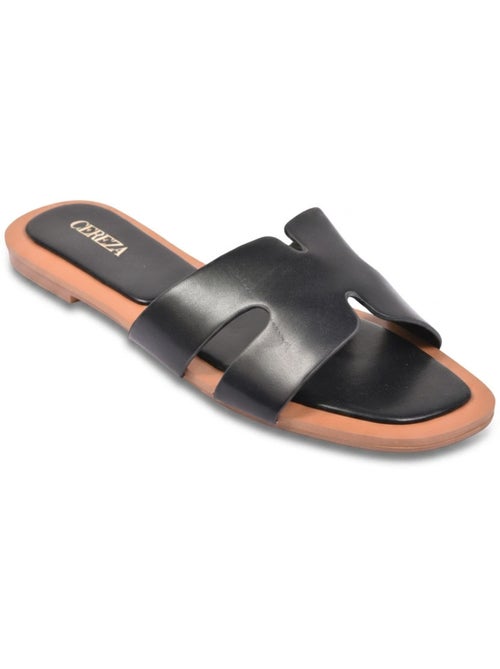 OZABI Sandales Slide H-Strap Cuir Synthétique Or Noir - Kiabi OZABI Sandales Slide H-Strap Cuir Synthétique Or Noir - Kiabi