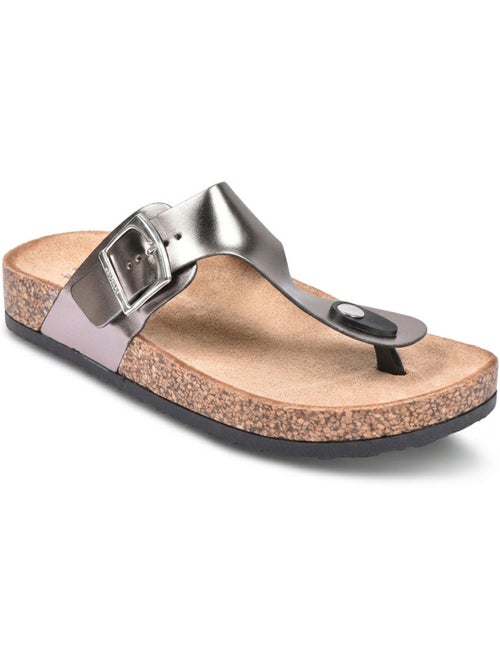 OZABI Sandales Tong Boucle Nubuck Métal Camel Argent Bronze - Kiabi OZABI Sandales Tong Boucle Nubuck Métal Camel Argent Bronze - Kiabi