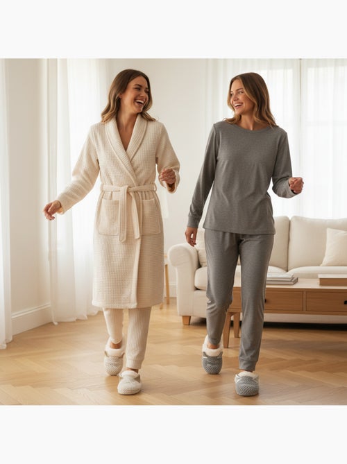 Ozabi set 2 paar dames muilen kattenmotief nepbont voering - Kiabi