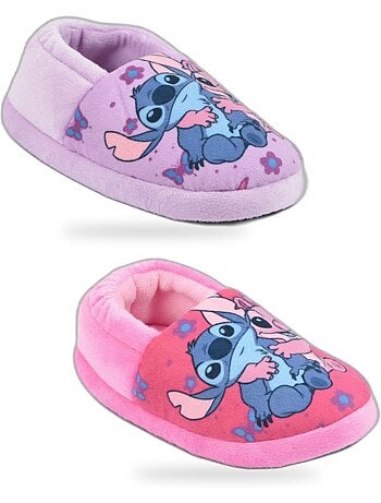 Ozabi set 2 paar meisjesslofjes disney stitch gevoerd antislip