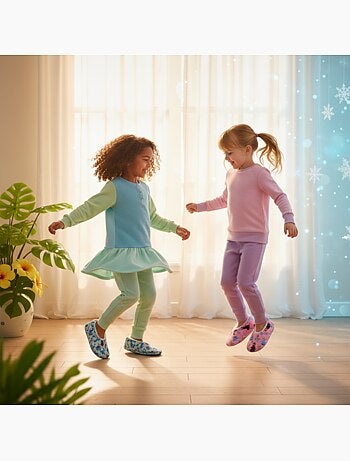 OZABI Set 2 Paar Pantoffels Meisje Disney Gevoerd Antislip