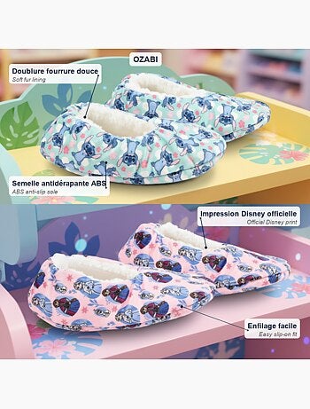 OZABI Set 2 Paar Pantoffels Meisje Disney Gevoerd Antislip