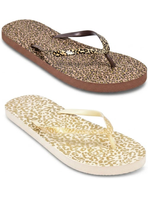 OZABI Set 2 Paar Slippers Dames Print Sauvage - Kiabi