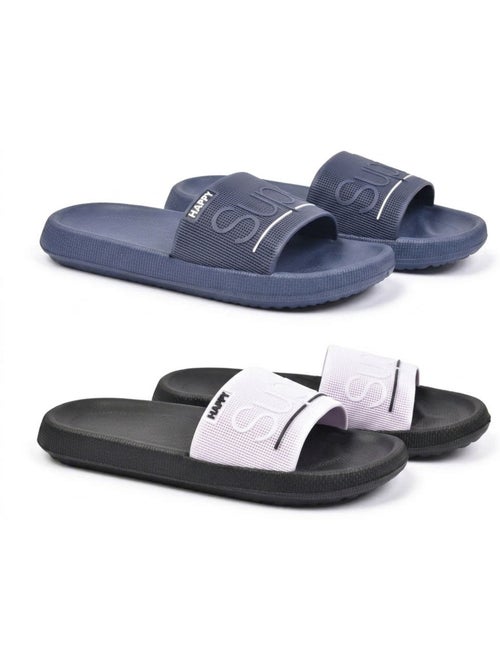 Ozabi set 2 paar slippers volwassenen eva microgeperforeerd - Kiabi Ozabi set 2 paar slippers volwassenen eva microgeperforeerd - Kiabi